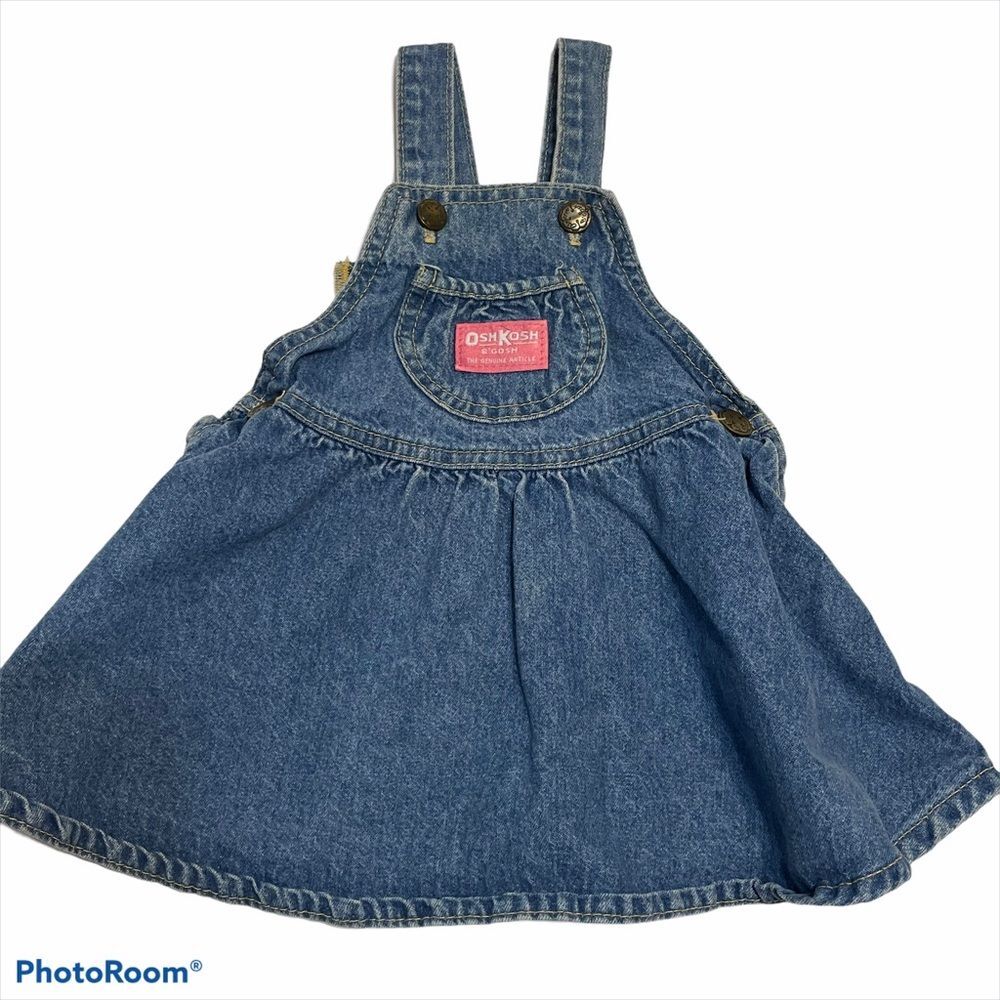 Vtg OshKosh B'gosh Girls Vestbak Denim  Dress
